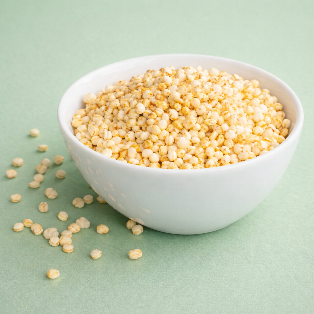 Bio Quinoa gepufft in Schale – knuspriger Snack für Müsli und Bowls